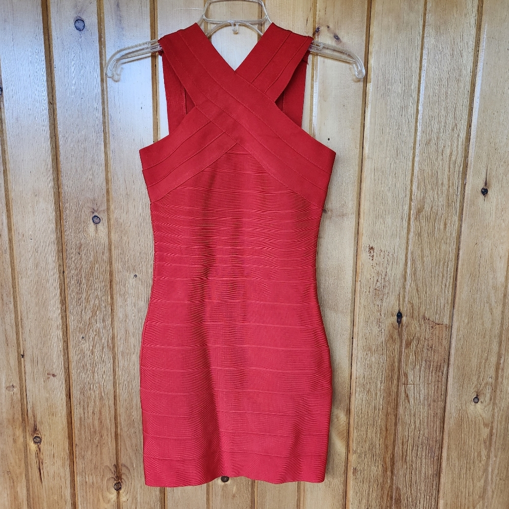 MEILUN Bandage Dress Red, Size Small, NWT